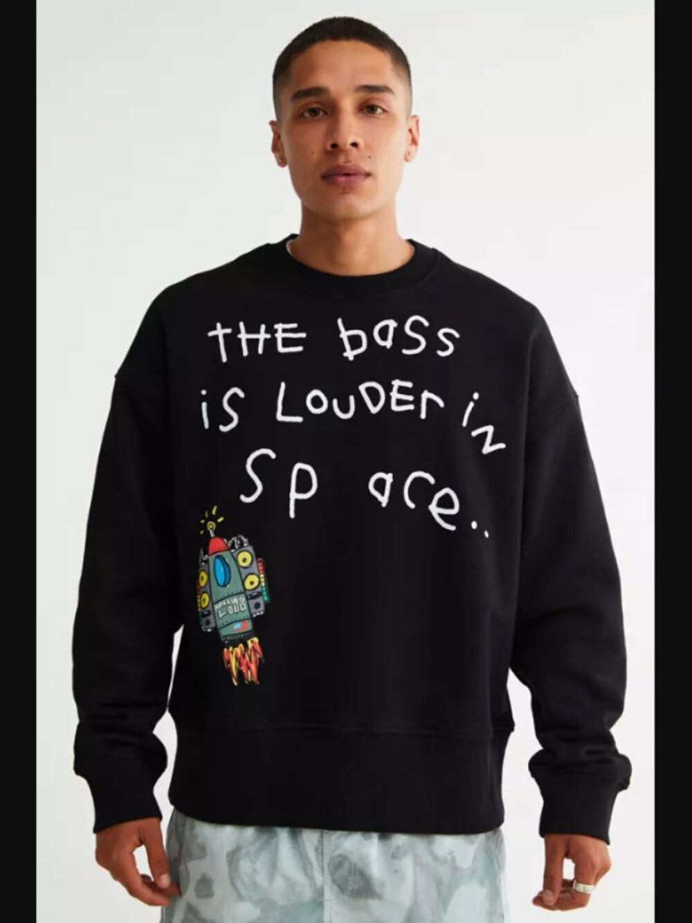 black b2Ss x Rolling Loud The Bass Is Louder in Space crewneck